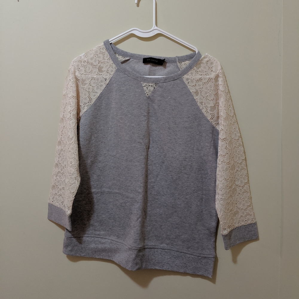 The Limited sweatshirt with lace sleeves